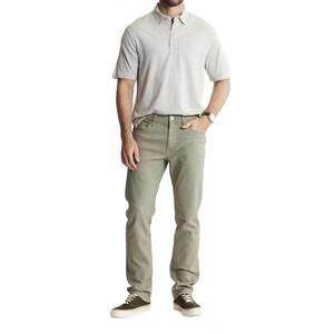 NEW JACHS NEW YORK bull denim 5-pocket straight pants in olive